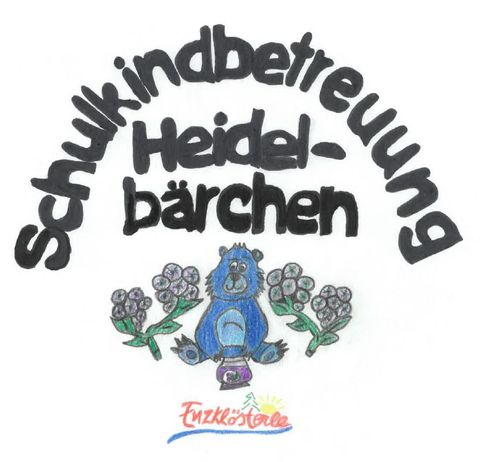 Schulkindbetreuung Heidelbärchen - Logo mit Schriftzug, Beerchen und Bärchen :)