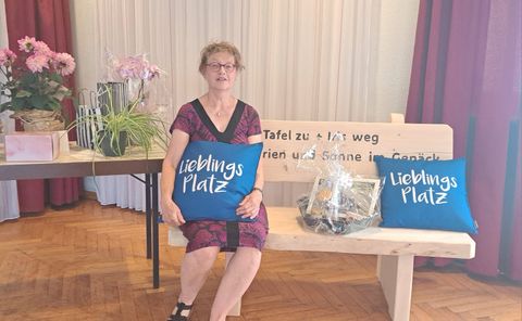 Frau Kämpfe an ihrer Abschiedsfeier